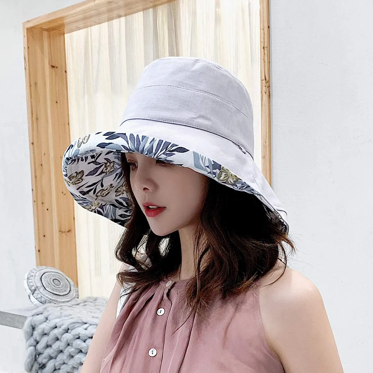 FaroDor Women's Reversible Bucket Hat UV Protection Packable Travel Cap Wide Brim Sun Hats