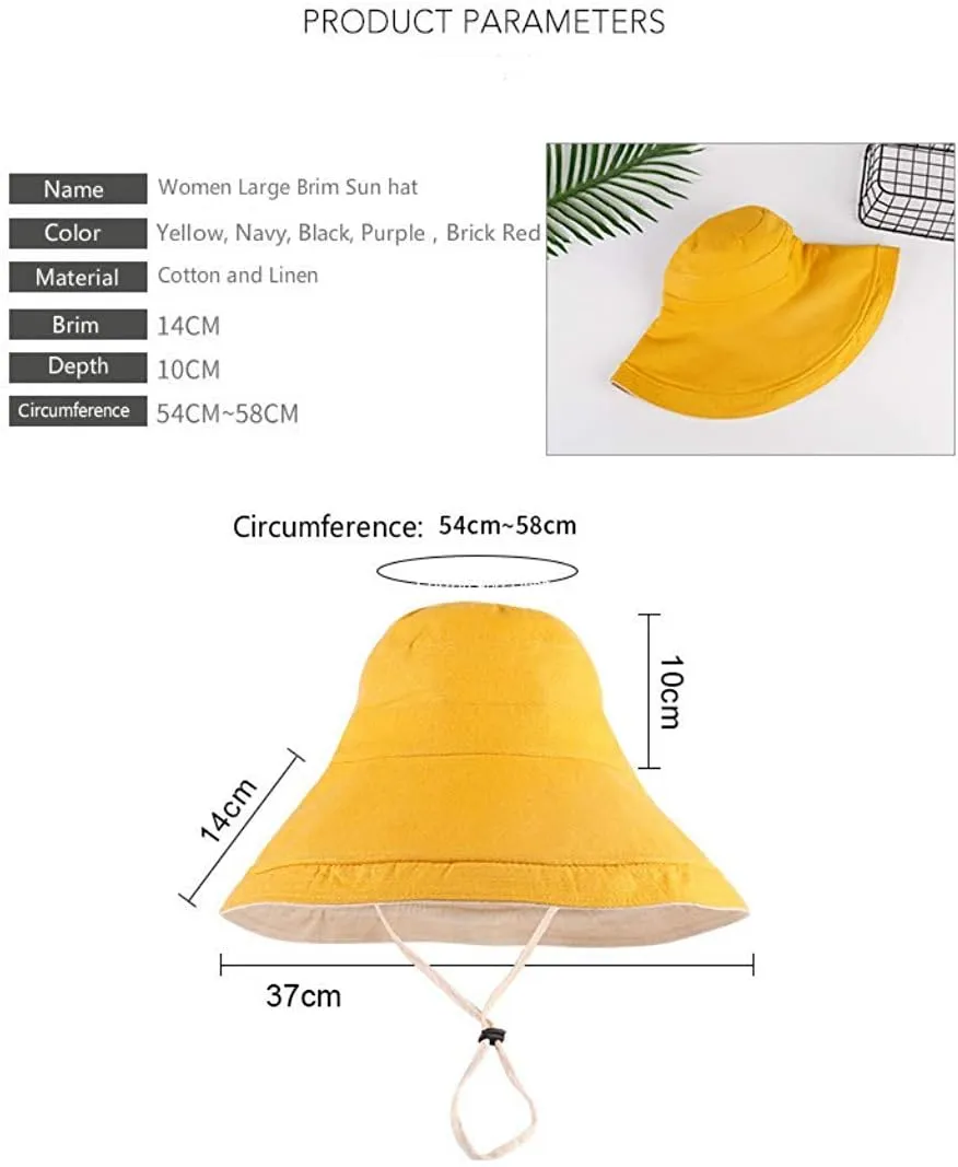 FaroDor Women's Reversible Bucket Hat UV Protection Packable Travel Cap Wide Brim Sun Hats