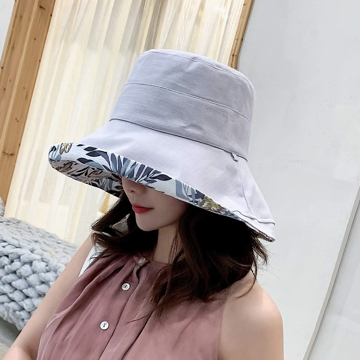 FaroDor Women's Reversible Bucket Hat UV Protection Packable Travel Cap Wide Brim Sun Hats