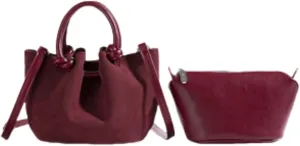 Fashionable Hobo Bag - Chic Water Bucket Purse with Matching Pouch, Comfortable Handle, Drawstring Closure