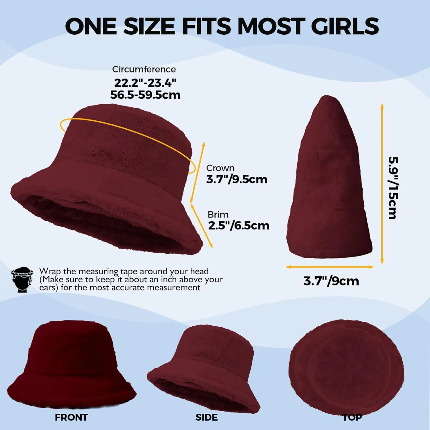 Faux Fur Winter Bucket Hat for Women Men Fuzzy Warm Hat Women's Furry Fisherman Cap for Casual, Trips, Sports, Skiing