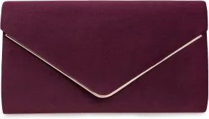 Faux Suede Evening Bag for Women New Classic Velvet Formal Clutch Purse for Prom/Wedding/Black-Tie Events