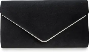 Faux Suede Evening Bag for Women New Classic Velvet Formal Clutch Purse for Prom/Wedding/Black-Tie Events