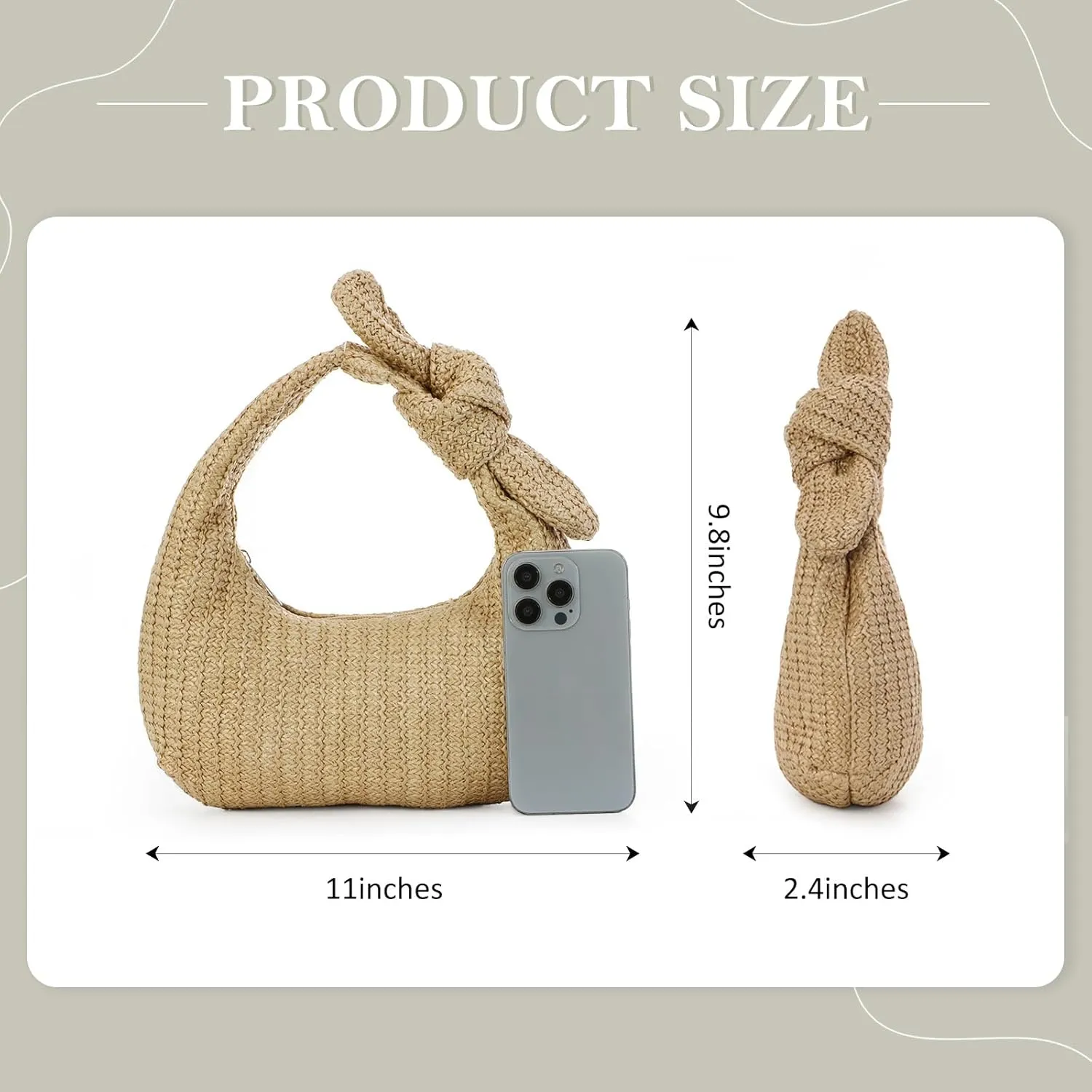 Fecialy Women Bow Purse Straw Summer Clutch Bag Beach Woven Handbags Vacation Tote Formal Party Wedding 2024 New