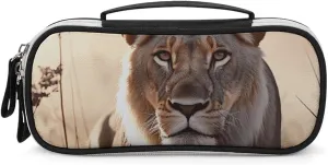 Female Lion Leather Makeup Bag Portable Small Cosmetic Organizer Waterproof Toiletry Bags Brushes Pencils And Travel Make Up Accessories