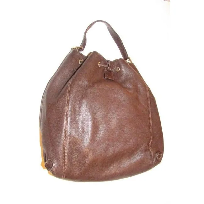 Fendi Brown Leather Three-Way Messenger Backpack Cross body