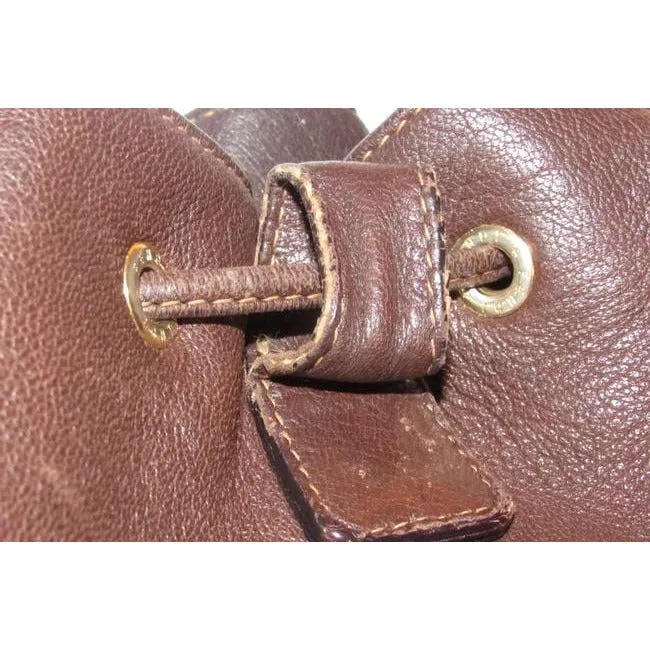 Fendi Brown Leather Three-Way Messenger Backpack Cross body