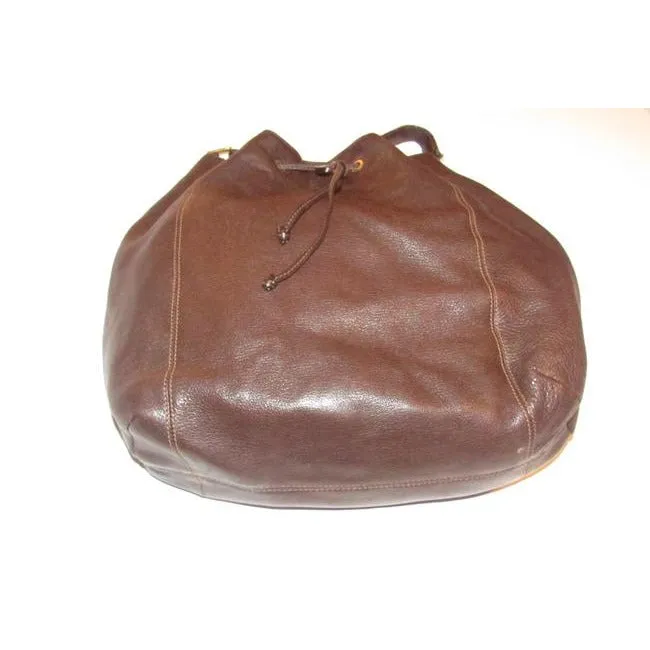 Fendi Brown Leather Three-Way Messenger Backpack Cross body