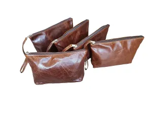 Fgalaze distressed leather clutch bag small pouchstylish clutch makeup cosmetic style, Comet