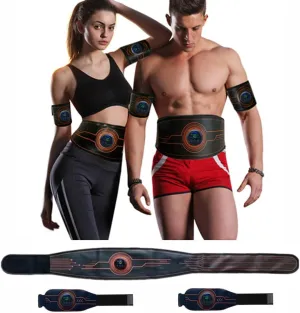 Fitness Workout Toner Abs Training Belt for Abdominal/Waist/Arm/Leg Full Set Fit 23''-60'' Black