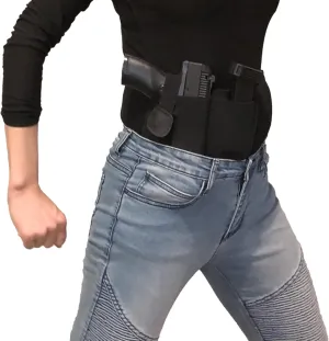 FixtureDisplays® Right Handed Tactical Concealed Carry Belly Band Hand Gun Holster, Neoprene Waist Band System, IWB Holder, Free Zip Wallet Included, Fits 17-44” Waist Unisex Women and Men 15320