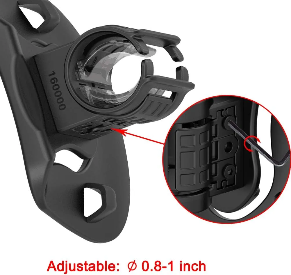 Flashlight Holster, 60° Rotatable Flashlight Holder Torch Belt Pouch, Polymer Tactical Duty Belt Light Holder Pepper Spray Paddle Holster with Stretch Capability for 0.8"-1.2" Diameter Flashlight