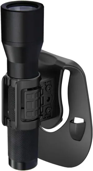 Flashlight Holster, 60° Rotatable Flashlight Holder Torch Belt Pouch, Polymer Tactical Duty Belt Light Holder Pepper Spray Paddle Holster with Stretch Capability for 0.8"-1.2" Diameter Flashlight