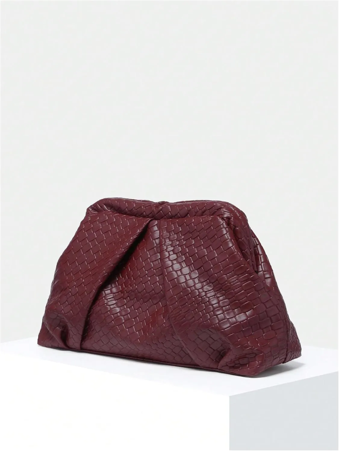 Floerns Women's Vintage Leather Ruched Bag Evening Handbag Dumpling Clutch Purse