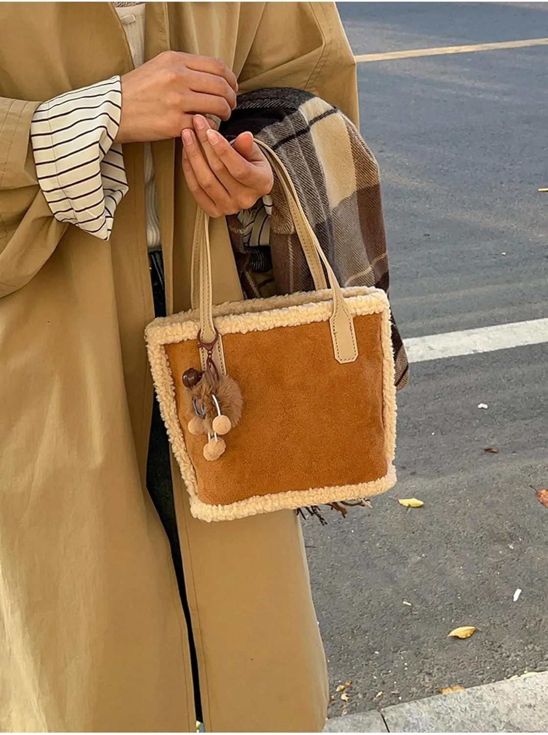 Fluff Tote Bag Bucket Bag Commuter Cabbage Basket Hand Bag