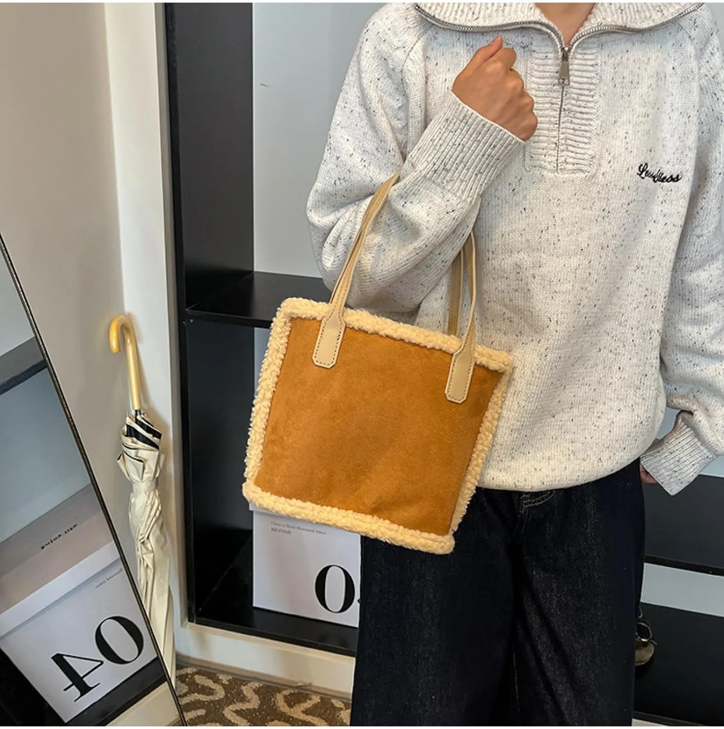 Fluff Tote Bag Bucket Bag Commuter Cabbage Basket Hand Bag