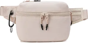 FODOKO Belt Bag for Women, Everywhere Fanny Pack Crossbody Bags with Adjustable Strap, Lightweight Waist Pack Bum Bags for Workout Running Hiking Travel Ivory