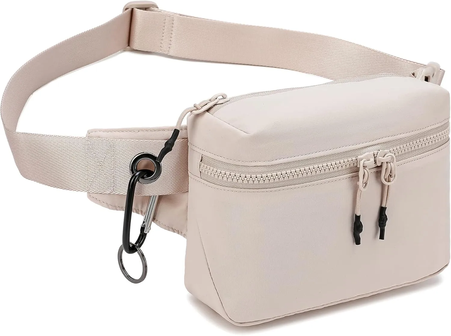 FODOKO Belt Bag for Women, Everywhere Fanny Pack Crossbody Bags with Adjustable Strap, Lightweight Waist Pack Bum Bags for Workout Running Hiking Travel Ivory