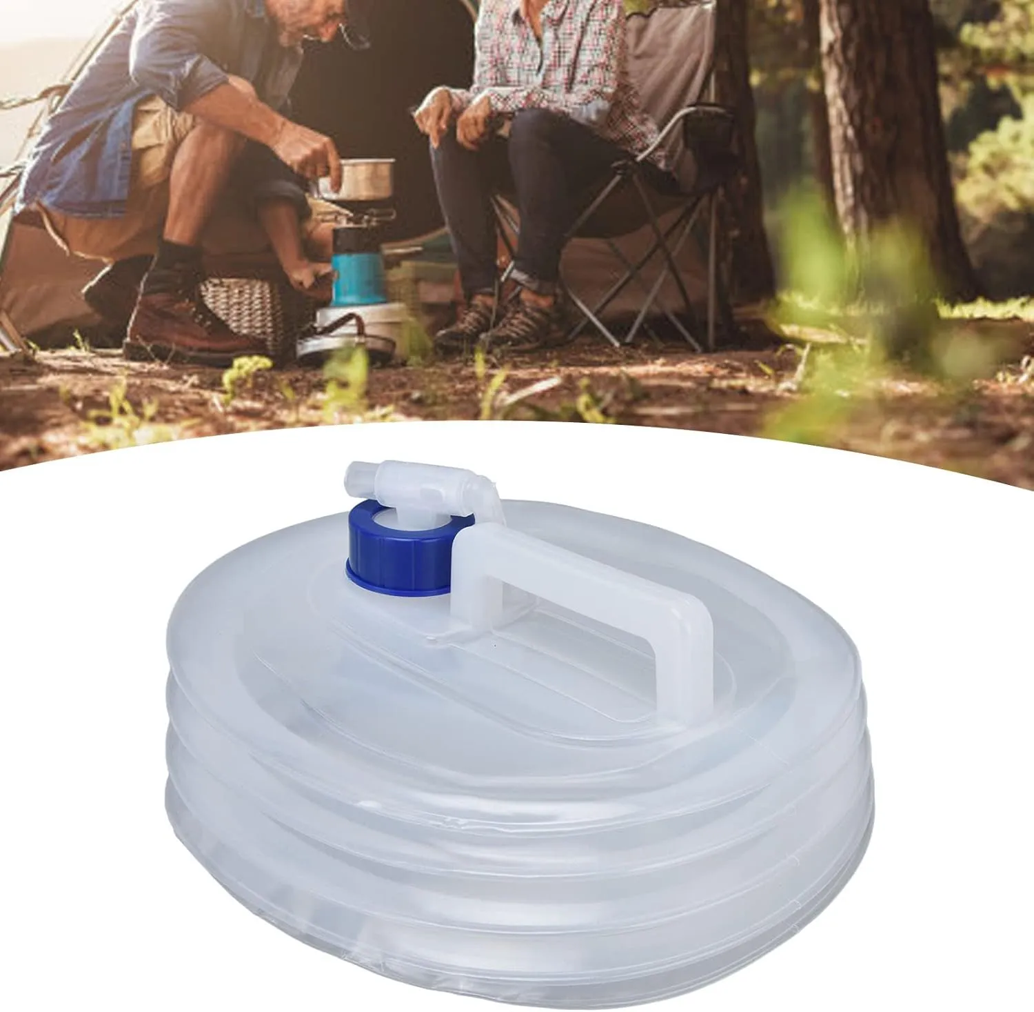 Foldable Camping Water Container Large Capacity Safe Poisonless Portable Lightweight Widely Used Collapsible Bucket (Large (9.4in))