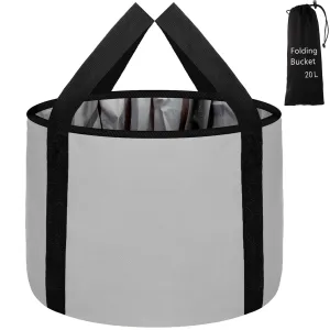 Foot Bath Basin 20L Collapsible Bucket, Portable Foot Soak Tub Feet Soaking Bucket for Outdoor Travel, Camping, Fishing(Gray)