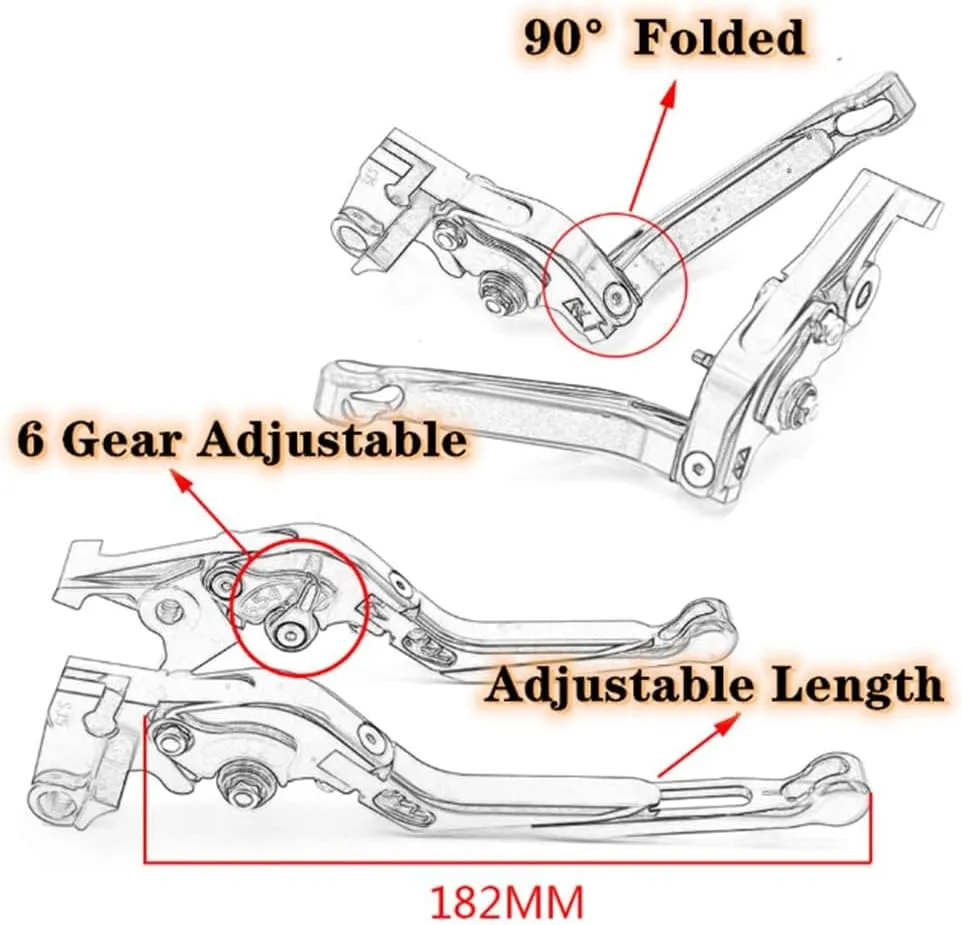 for CFMOTO Ibex 450 Ibex 800/ E/T/S Retractable Foldable Brake Lever Clutch Lever, CNC Aluminum Alloy Made (Titanium)