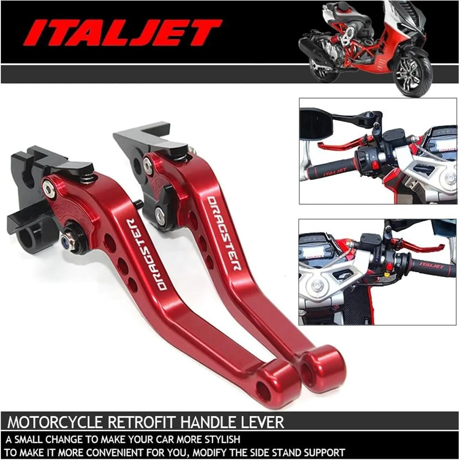 For Italjet Dragster 200 2021 2022 JC200T-9 Motorcycle Retrofit Accessories Handle Lever Brake Clutch Levers (Color : 6)