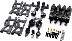 for Wltoys 144001 1:14 Metal Steering for Swing Arm Base C Rear Hub for Seat Shock Absorber RC Car Upgrade Parts Accessories Replacement RC Car DIY Parts(Gray)