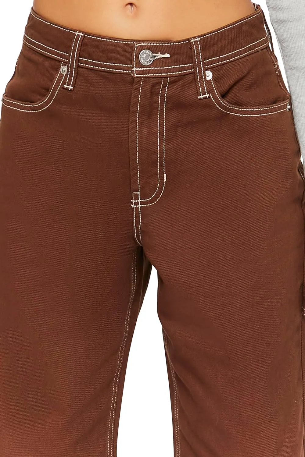 Forever 21 Women's High-Rise Carpenter Dad Jeans
