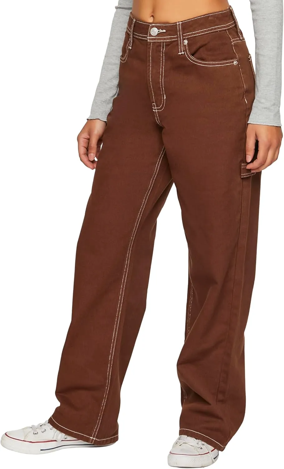 Forever 21 Women's High-Rise Carpenter Dad Jeans