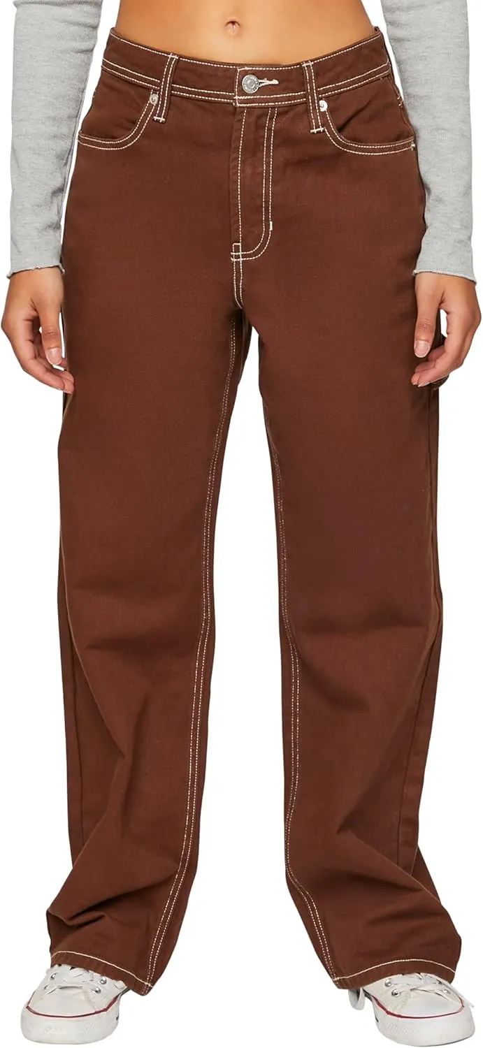 Forever 21 Women's High-Rise Carpenter Dad Jeans