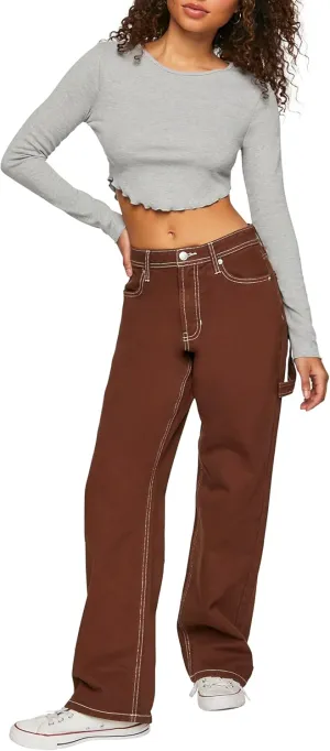 Forever 21 Women's High-Rise Carpenter Dad Jeans