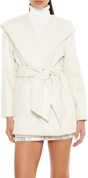 Forever 21 Women's Hooded Tie-Waist Wrap Coat