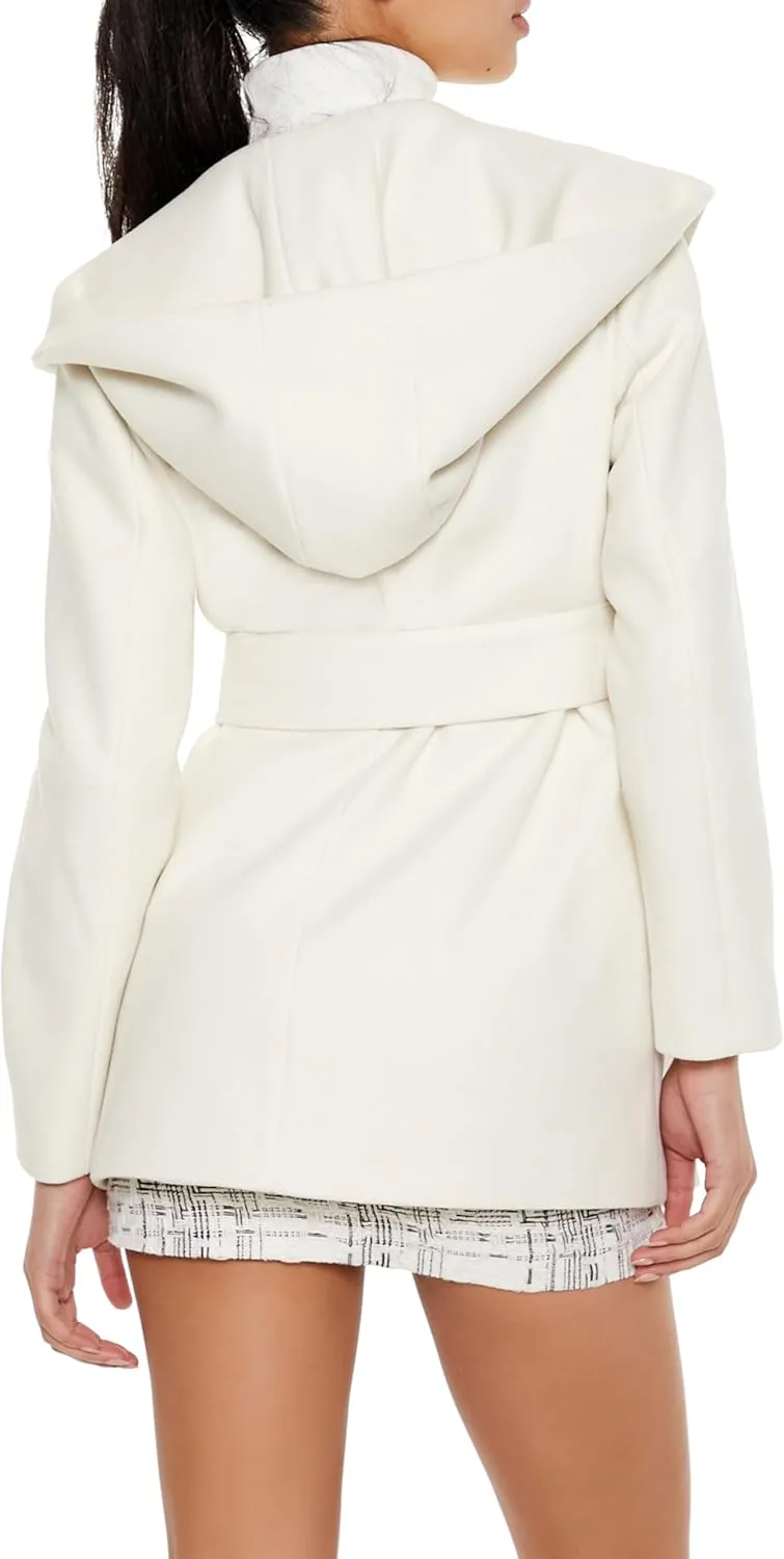 Forever 21 Women's Hooded Tie-Waist Wrap Coat