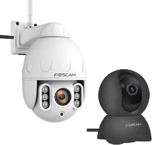 FOSCAM 5MP 360PTZ Indoor Camera and 4MP 4X Optial Zoom 5G/2,4G WiFi Outdoor Camera