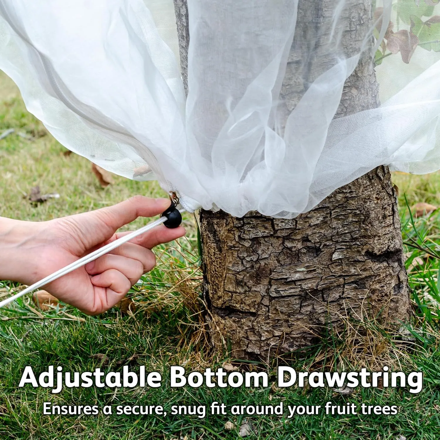 Fruit Tree Netting for Garden Protection, 2Pcs 9.8 x 9.8FT Insect Bird Nettings with Zipper and Drawstring, Plant Cover Mesh Net Bags for Blueberry Bushes, Tomatoes, Flowers