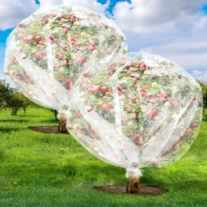 Fruit Tree Netting for Garden Protection, 2Pcs 9.8 x 9.8FT Insect Bird Nettings with Zipper and Drawstring, Plant Cover Mesh Net Bags for Blueberry Bushes, Tomatoes, Flowers