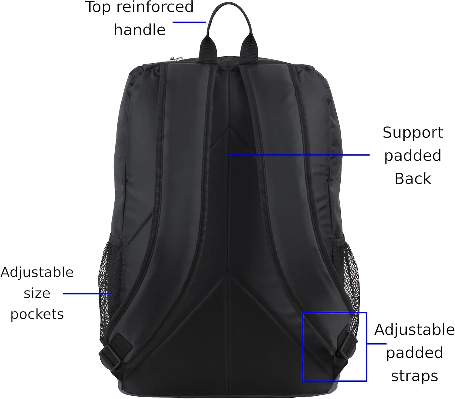 FUEL Wide Mouth Sports Luggage Backpack with Laptop Compartment for Work, Travel, Outdoors, Black/Graphite