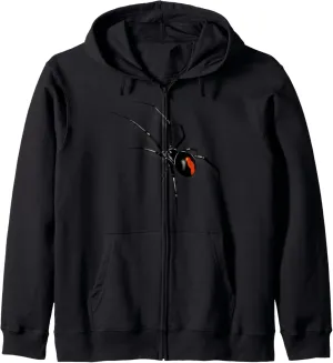 Fun and Scary looking Redback spider t-shirt for Halloween. Zip Hoodie