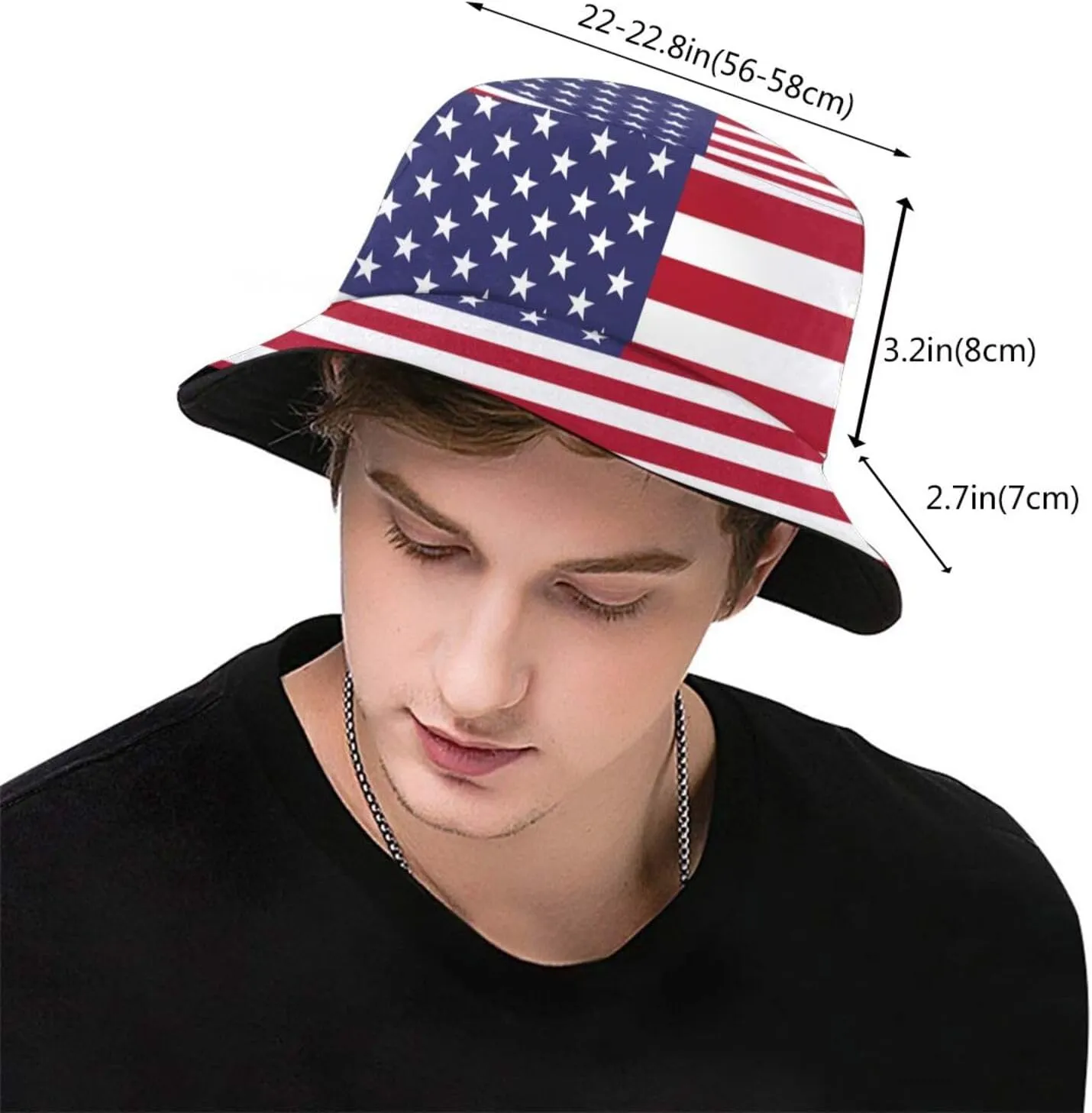 Funny Flag Bucket Hats Packable Travel Beach Sun Hat Wide Brim Fisherman Caps for Women Men