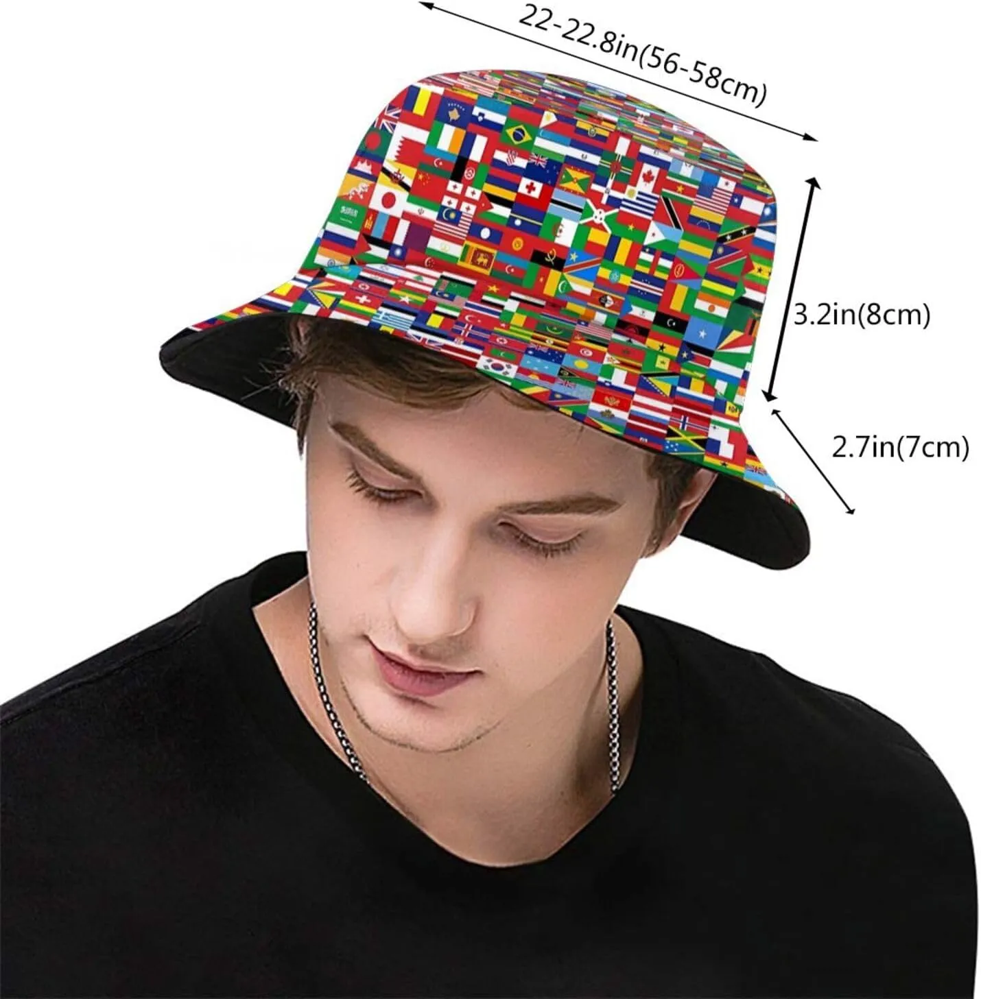 Funny Flag Bucket Hats Packable Travel Beach Sun Hat Wide Brim Fisherman Caps for Women Men