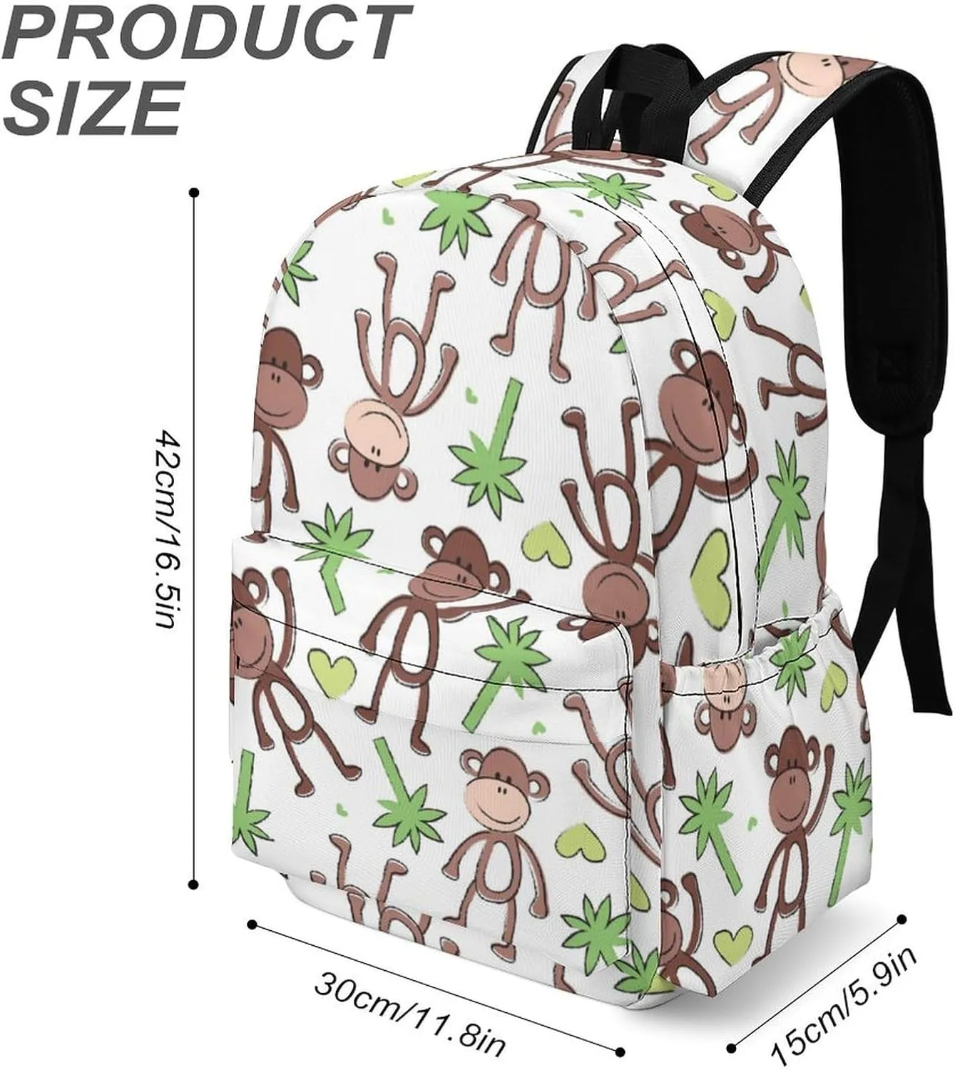 Funny Monkey Palm Casual Travel Backpack Lightweight with Multi Compartment Laptop Bagpack Cute Animal for Women Men Hiking Business Work