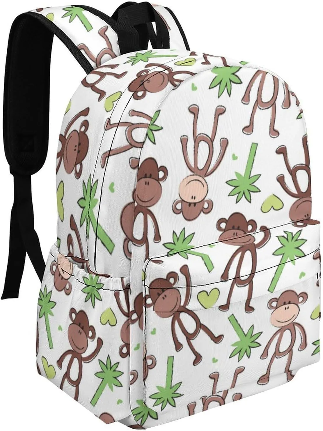 Funny Monkey Palm Casual Travel Backpack Lightweight with Multi Compartment Laptop Bagpack Cute Animal for Women Men Hiking Business Work