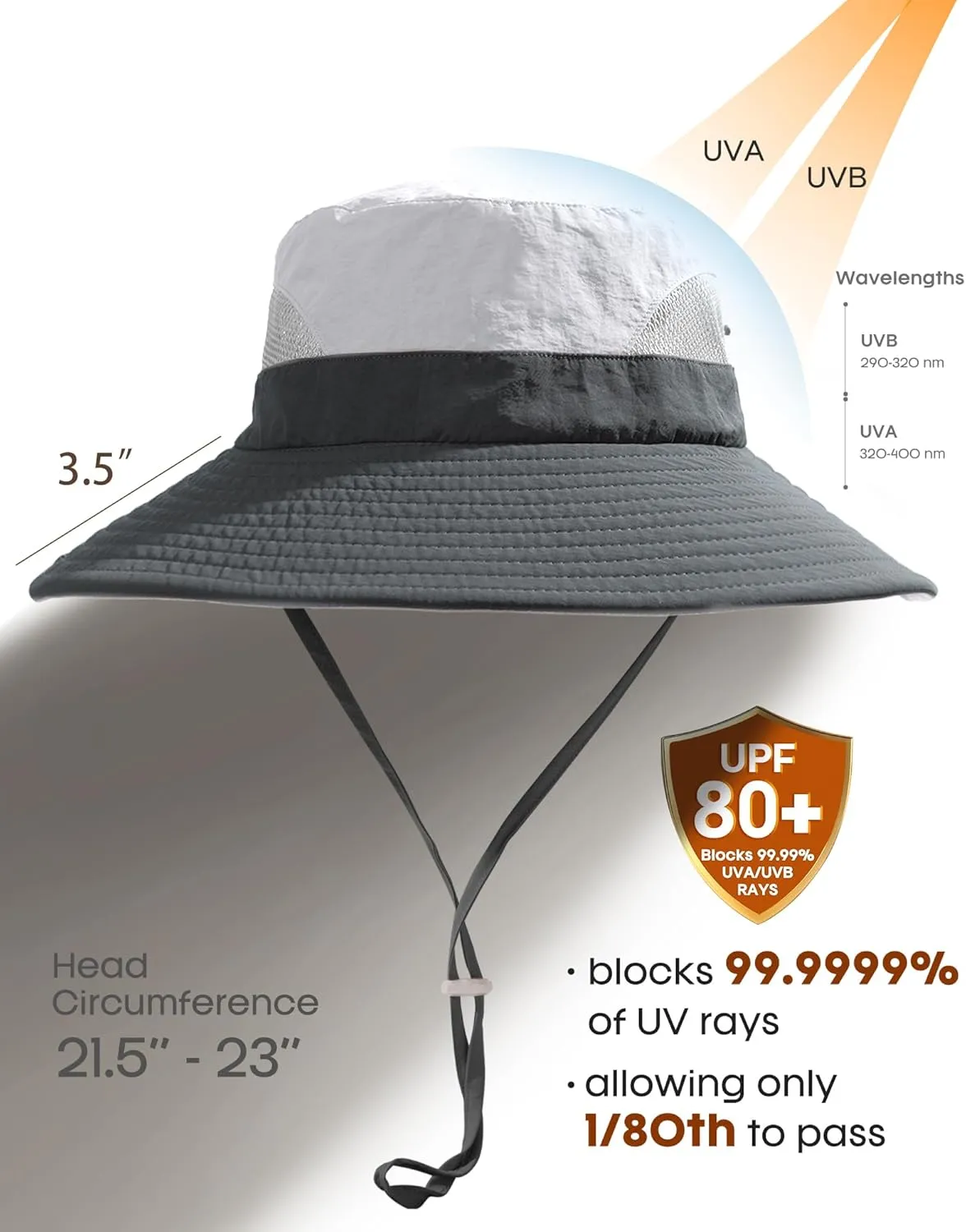 FURTALK Womens Sun Hat with Ponytail Hole Beach Hiking Summer Wide Brim UPF 80  Outdoor Protection Foldable Bucket Hat