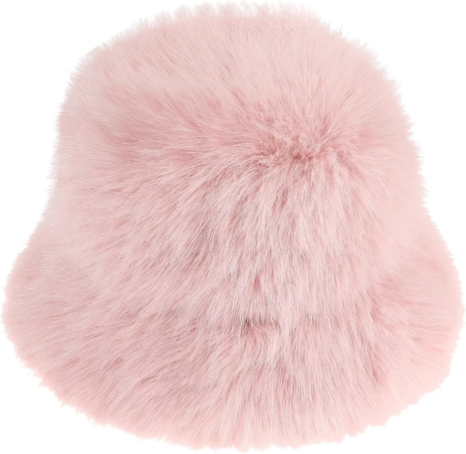 Fuzzy Bucket Hat for Women Fluffy Faux Fur Warm Luxurious Winter Bucket Hat Fisherman Cap