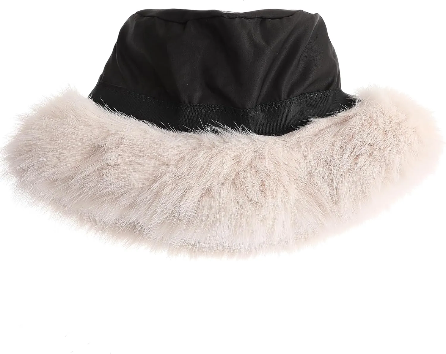 Fuzzy Bucket Hat for Women Fluffy Faux Fur Warm Luxurious Winter Bucket Hat Fisherman Cap