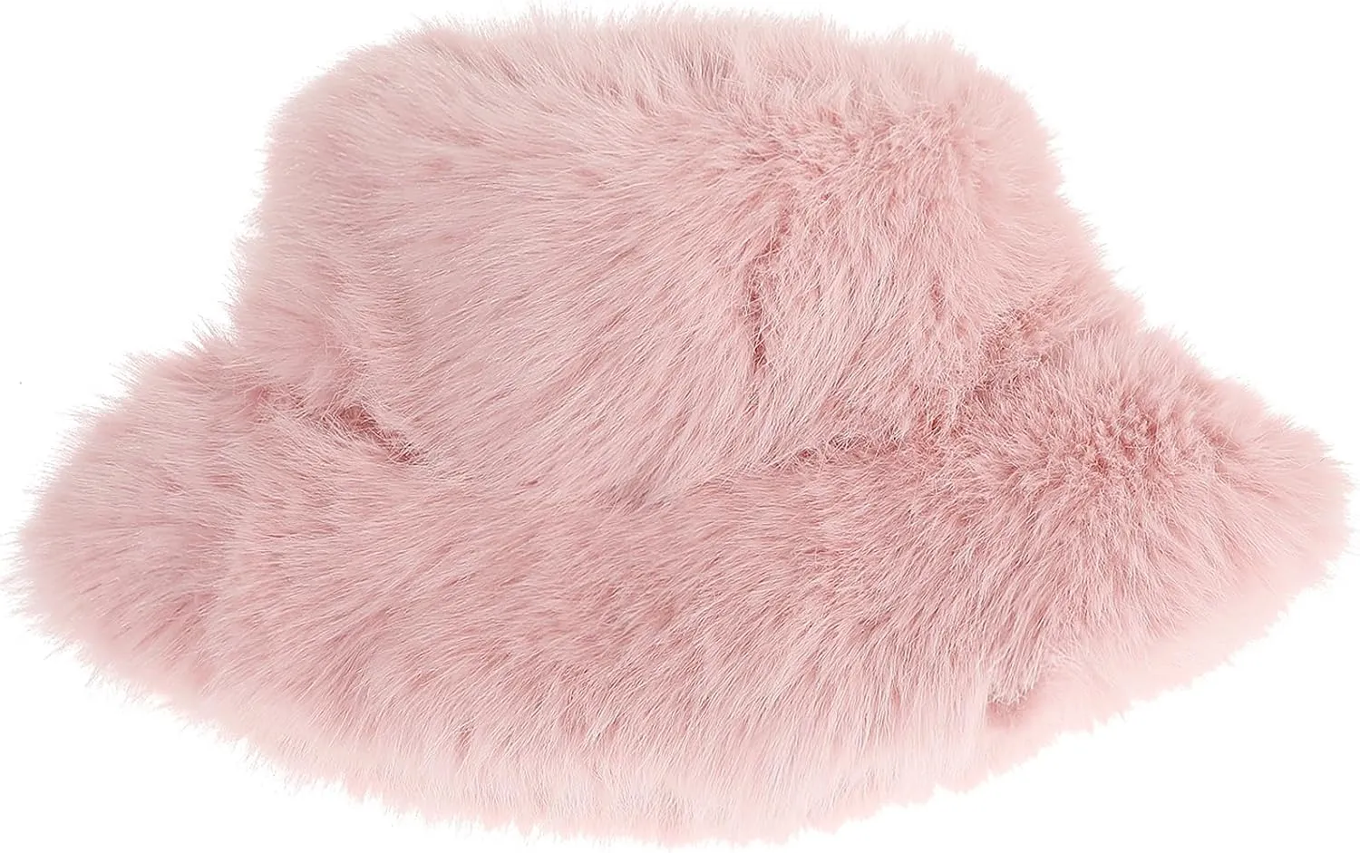 Fuzzy Bucket Hat for Women Fluffy Faux Fur Warm Luxurious Winter Bucket Hat Fisherman Cap