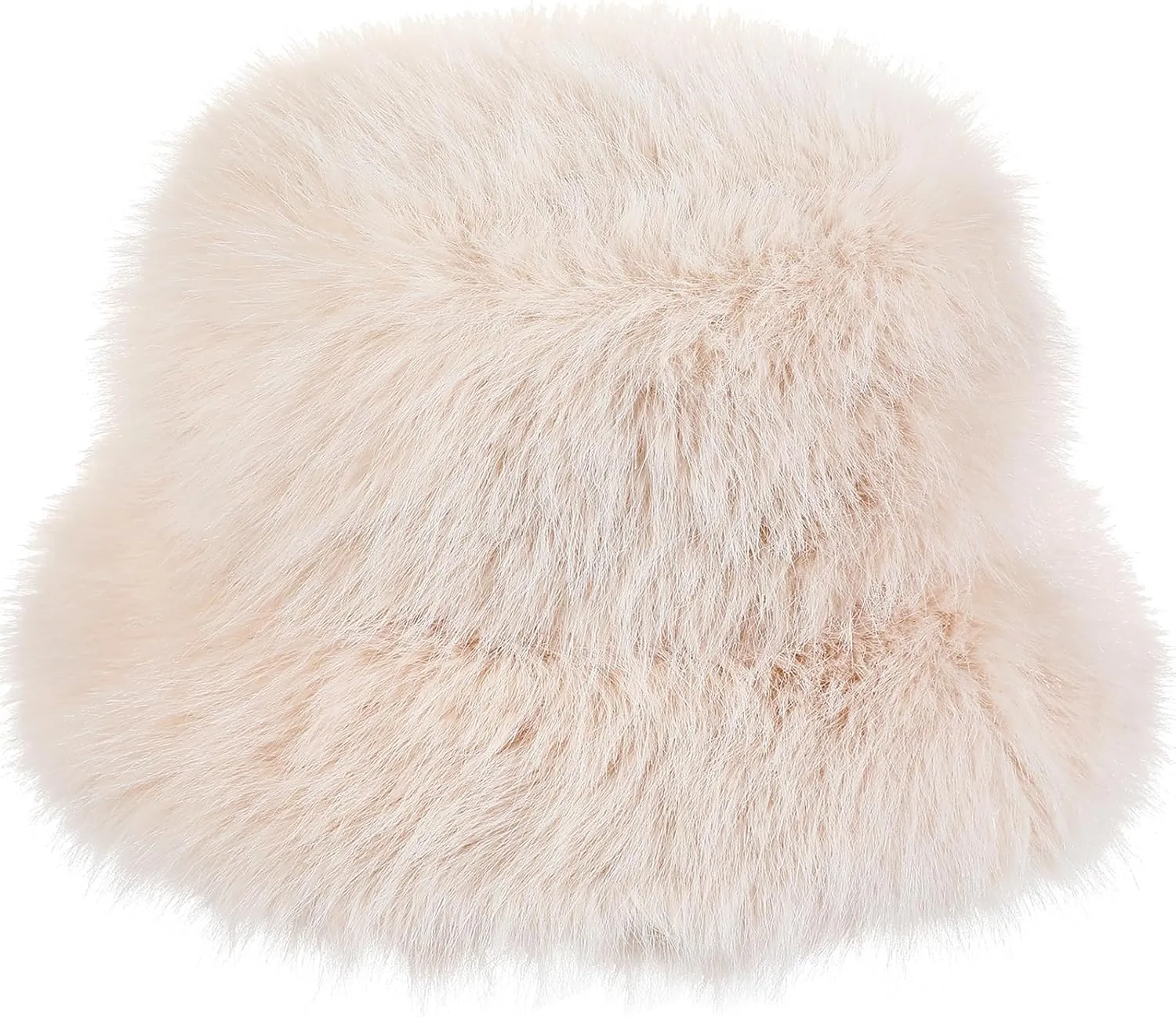 Fuzzy Bucket Hat for Women Fluffy Faux Fur Warm Luxurious Winter Bucket Hat Fisherman Cap