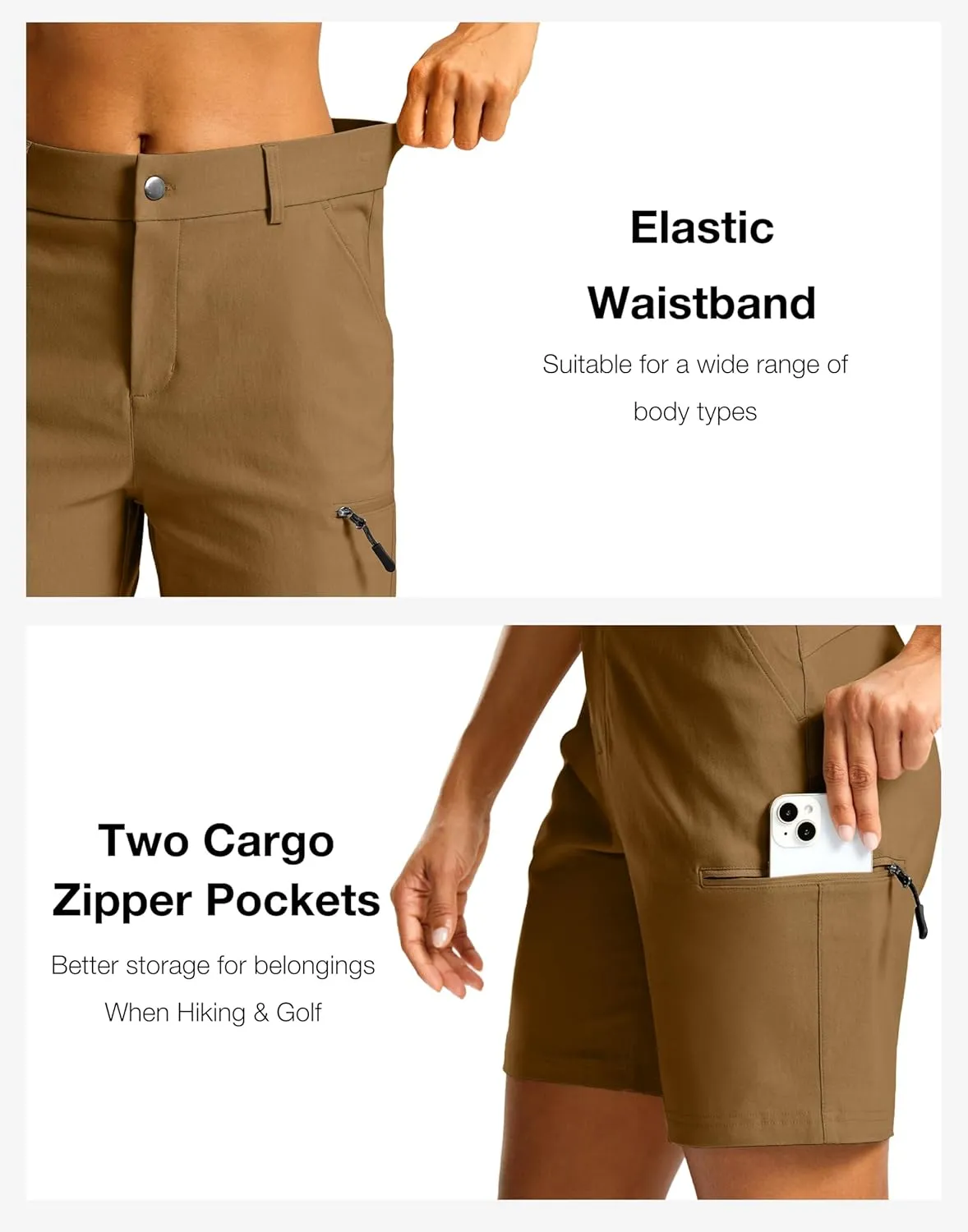 G Gradual Women's 7" Hiking Cargo Shorts Quick Dry Lightweight Golf Outdoor Work Summer Travel Shorts with Pockets