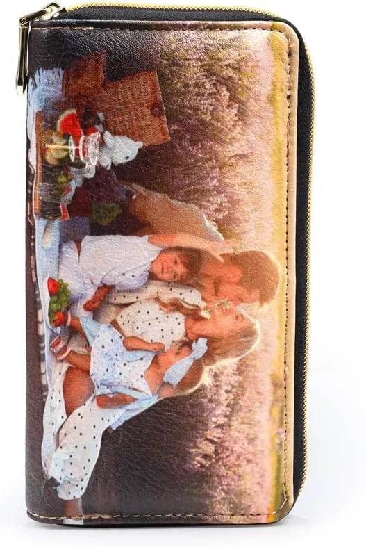 Gemszoo Custom Photo Wallet Personalized Pu Leather Picture Zipper Purse Credit Card Clutch (Large)