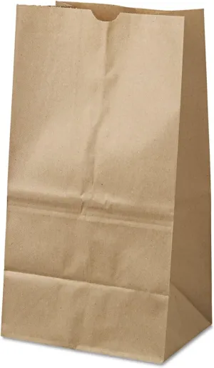 General GK25S500#25 Squat Paper Grocery Bag, 40lb Kraft, Standard 8 1/4 x6 1/8 x15 7/8, 500 bags